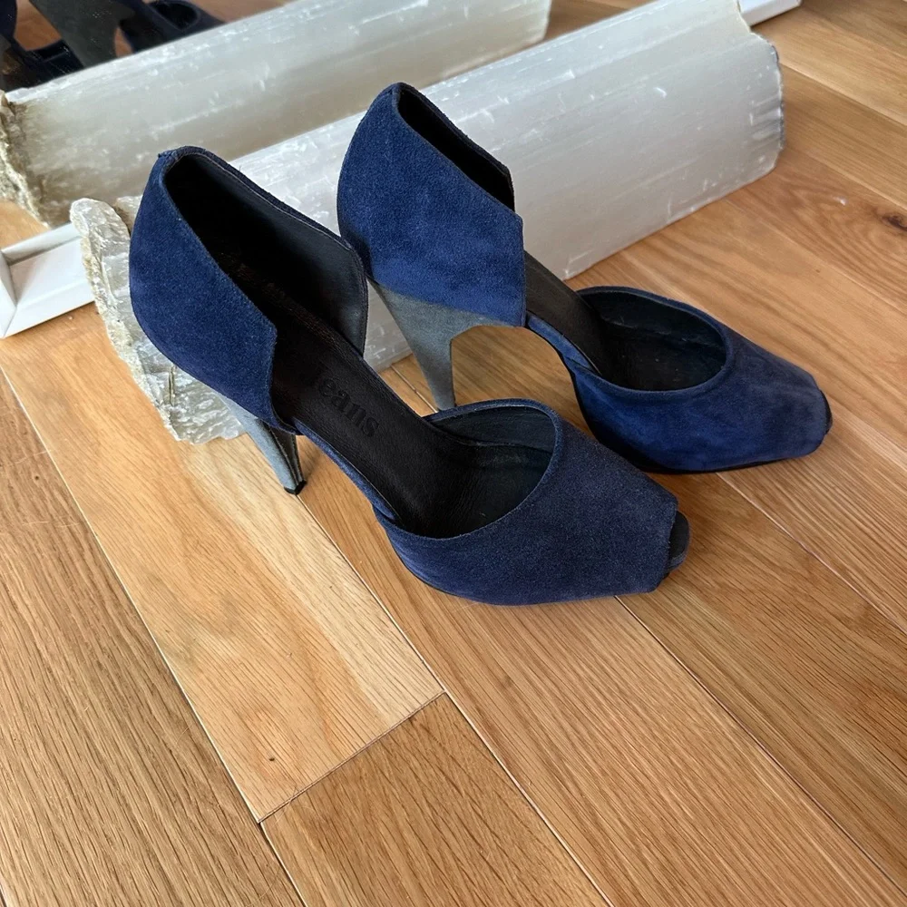 Acne Studios Blue and Grey Suede d’Orsay Pumps, size 8, GUC - Picture 8 of 9